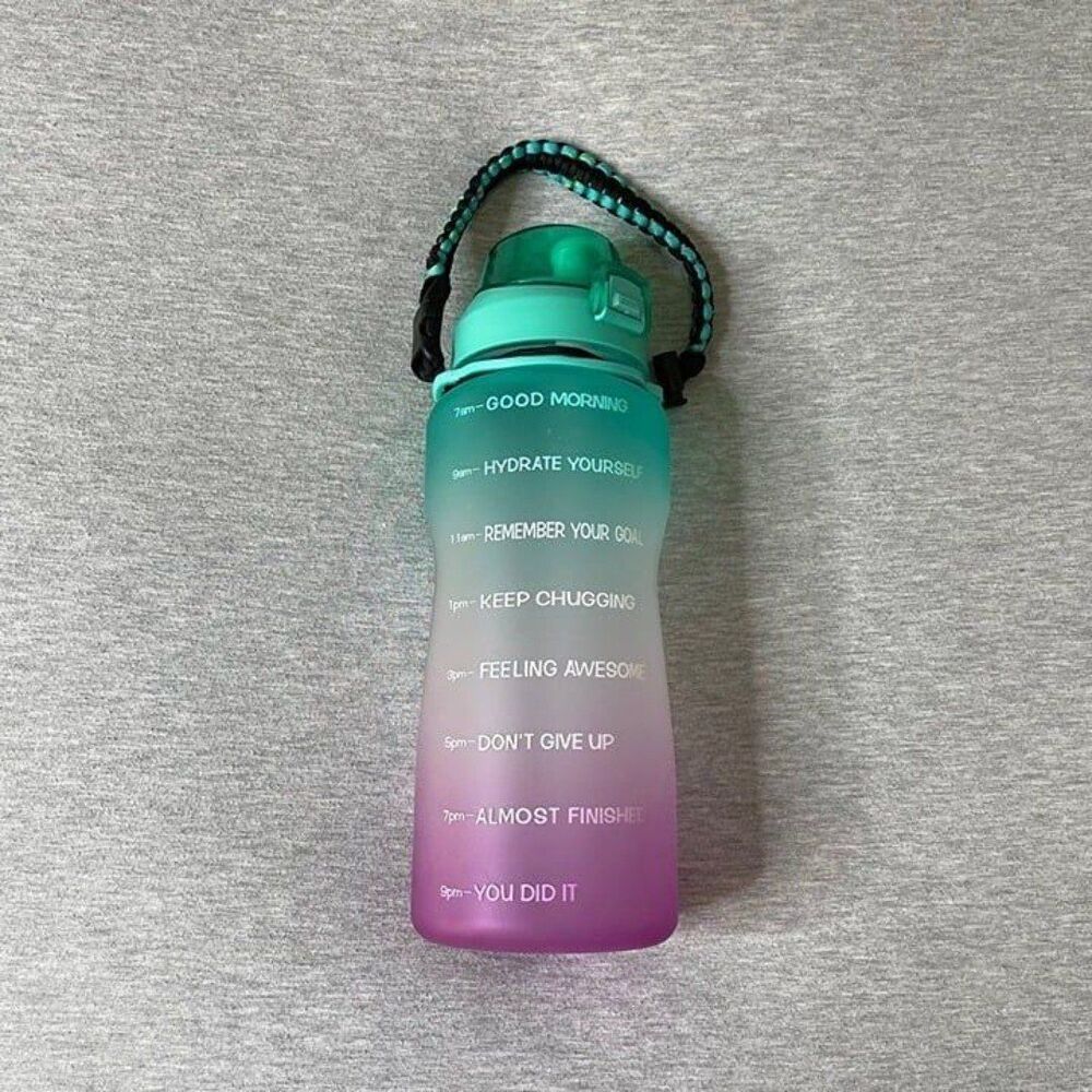 Giotto Large Half Gallon Handle & Straw Motivational 64 Oz Water Bottle